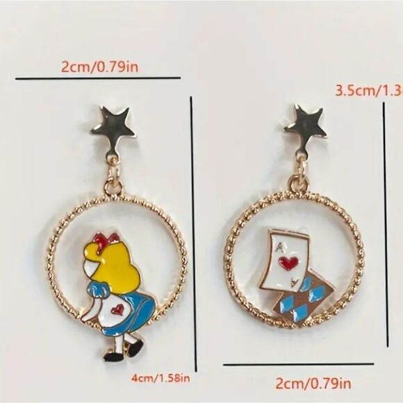 Alice in Wonderland Earrings - Picture 2 of 5